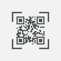 vector illustration of qr code icon on grey background