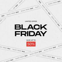 Black Friday social media template design. Modern minimal design with black and white typography. vector