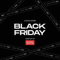 Black Friday social media template design. Modern minimal design with black and white typography. vector