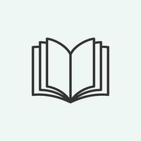 vector illustration of book icon on grey background