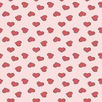 love heart seamless pattern illustration. Cute romantic hearts background print. vector