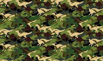 Dinosaur army print. Camouflage seamless pattern. vector