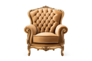 AI generated Stylish comfortable armchair isolated on white background. Interior furniture png