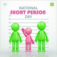 National Short People's Day. 3d vector stickman character, suitable for events and design elements