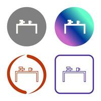 Unique Study Desk Vector Icon