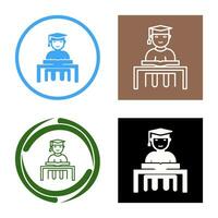 Unique Studying on Desk Vector Icon