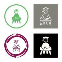 Unique Studying on Desk Vector Icon