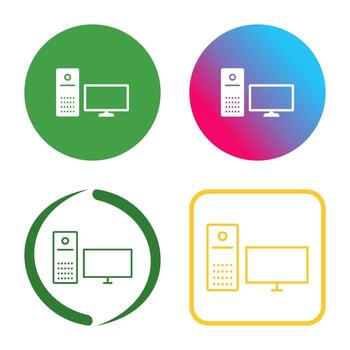 icono de vector de computadora único