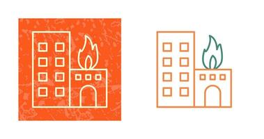 Unique Burning Building Vector Icon