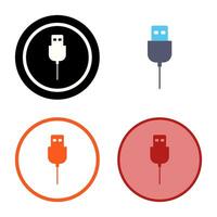 icono de vector de cable usb único