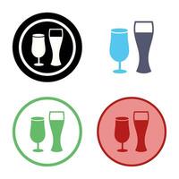 Unique Beer Glasses Vector Icon