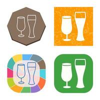 Unique Beer Glasses Vector Icon