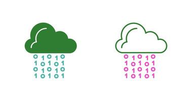 icono de vector de codificación de nube