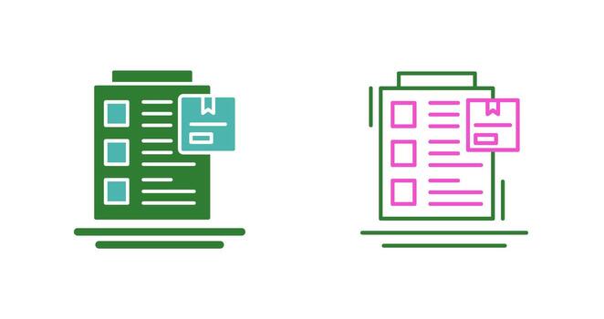 icono de vector de lista de pedido