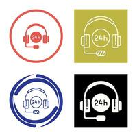 24 Hours Support Vector Icon