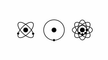atómico modelos, molecular átomo neutrón laboratorio icono física Ciencias modelo para tu web sitio diseño, conjunto de átomo iconos, atómico modelo para estudiando ciencia, física, educación video