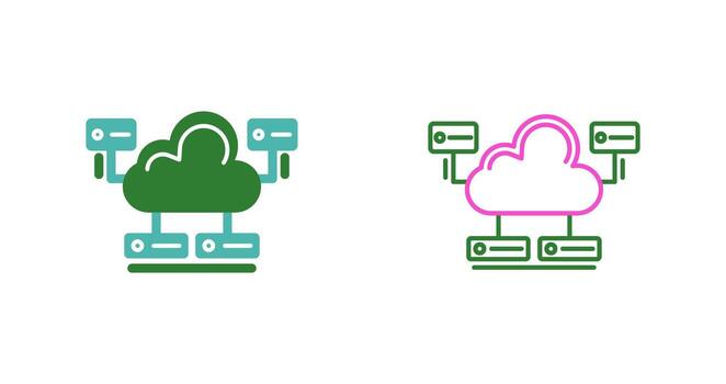 icono de vector de base de datos en la nube