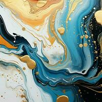 AI generated Luxury Abstract Marble Texture Background, Creative multicolored Painted waves ink Technique photo