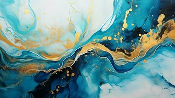 AI generated Luxury Abstract Marble Texture Background, Creative multicolored Painted waves ink Technique photo