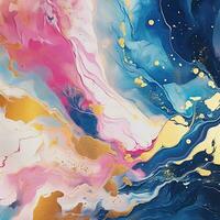 AI generated Luxury Abstract Marble Texture Background, Creative multicolored Painted waves ink Technique photo
