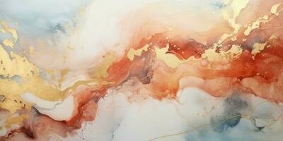 AI generated Luxury Abstract Marble Texture Background, Creative multicolored Painted waves ink Technique photo