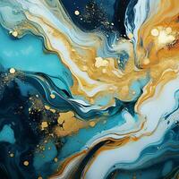 AI generated Luxury Abstract Marble Texture Background, Creative multicolored Painted waves ink Technique photo