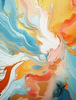 AI generated Luxury Abstract Marble Texture Background, Creative multicolored Painted waves ink Technique photo