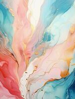 AI generated Luxury Abstract Marble Texture Background, Creative multicolored Painted waves ink Technique photo