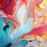 AI generated Luxury Abstract Marble Texture Background, Creative multicolored Painted waves ink Technique photo