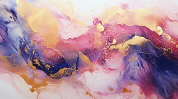 AI generated Luxury Abstract Marble Texture Background, Creative multicolored Painted waves ink Technique photo