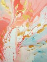 AI generated Luxury Abstract Marble Texture Background, Creative multicolored Painted waves ink Technique photo