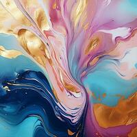 AI generated Luxury Abstract Marble Texture Background, Creative multicolored Painted waves ink Technique photo
