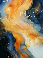 AI generated Luxury Abstract Marble Texture Background, Creative multicolored Painted waves ink Technique photo