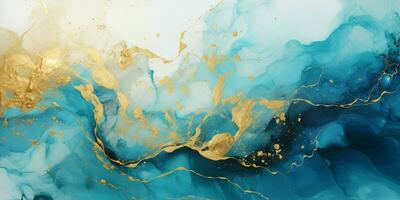 AI generated Luxury Abstract Marble Texture Background, Creative multicolored Painted waves ink Technique photo