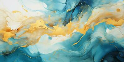AI generated Luxury Abstract Marble Texture Background, Creative multicolored Painted waves ink Technique photo