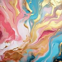 AI generated Luxury Abstract Marble Texture Background, Creative multicolored Painted waves ink Technique photo