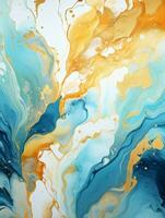 AI generated Luxury Abstract Marble Texture Background, Creative multicolored Painted waves ink Technique photo