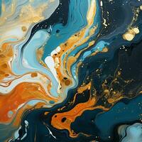 AI generated Luxury Abstract Marble Texture Background, Creative multicolored Painted waves ink Technique photo