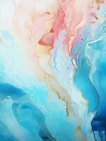 AI generated Luxury Abstract Marble Texture Background, Creative multicolored Painted waves ink Technique photo