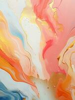 AI generated Luxury Abstract Marble Texture Background, Creative multicolored Painted waves ink Technique photo