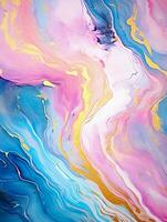 AI generated Luxury Abstract Marble Texture Background, Creative multicolored Painted waves ink Technique photo
