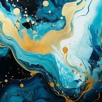 AI generated Luxury Abstract Marble Texture Background, Creative multicolored Painted waves ink Technique photo