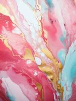 AI generated Luxury Abstract Marble Texture Background, Creative multicolored Painted waves ink Technique photo