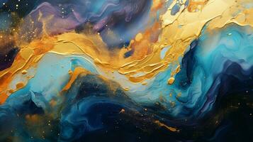 AI generated Luxury Abstract Marble Texture Background, Creative multicolored Painted waves ink Technique photo
