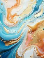 AI generated Luxury Abstract Marble Texture Background, Creative multicolored Painted waves ink Technique photo