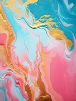 AI generated Luxury Abstract Marble Texture Background, Creative multicolored Painted waves ink Technique photo