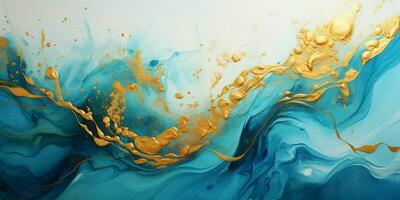 AI generated Luxury Abstract Marble Texture Background, Creative multicolored Painted waves ink Technique photo