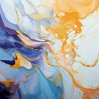 AI generated Luxury Abstract Marble Texture Background, Creative multicolored Painted waves ink Technique photo