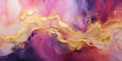 AI generated Luxury Abstract Marble Texture Background, Creative multicolored Painted waves ink Technique photo