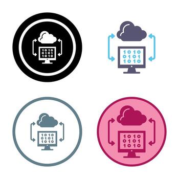 icono de vector de codificación de nube